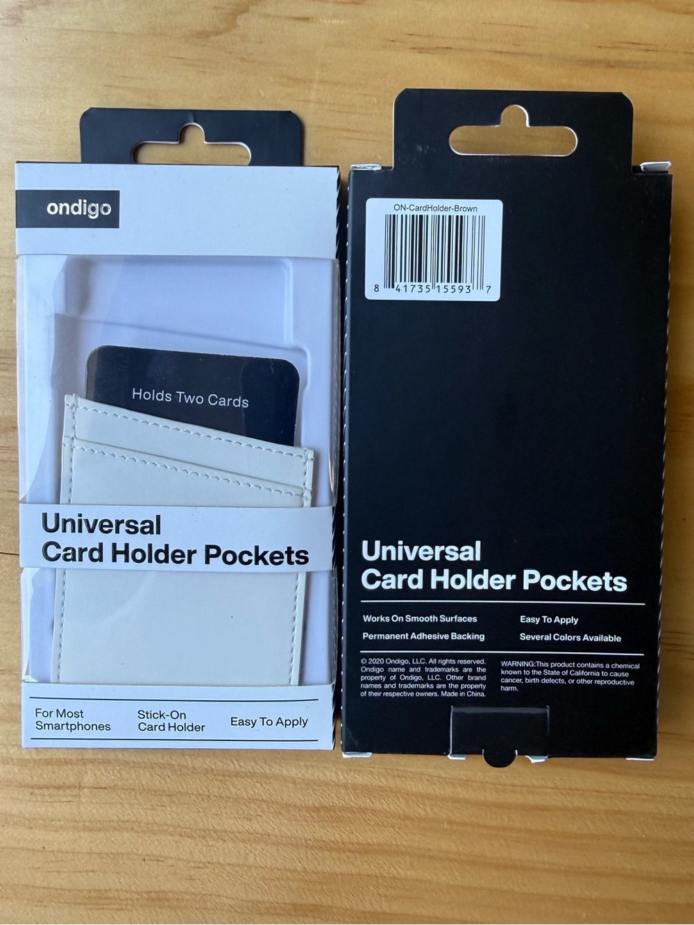 5 pack Ondigo Universal Cell Phone Card Holder Pockets - White